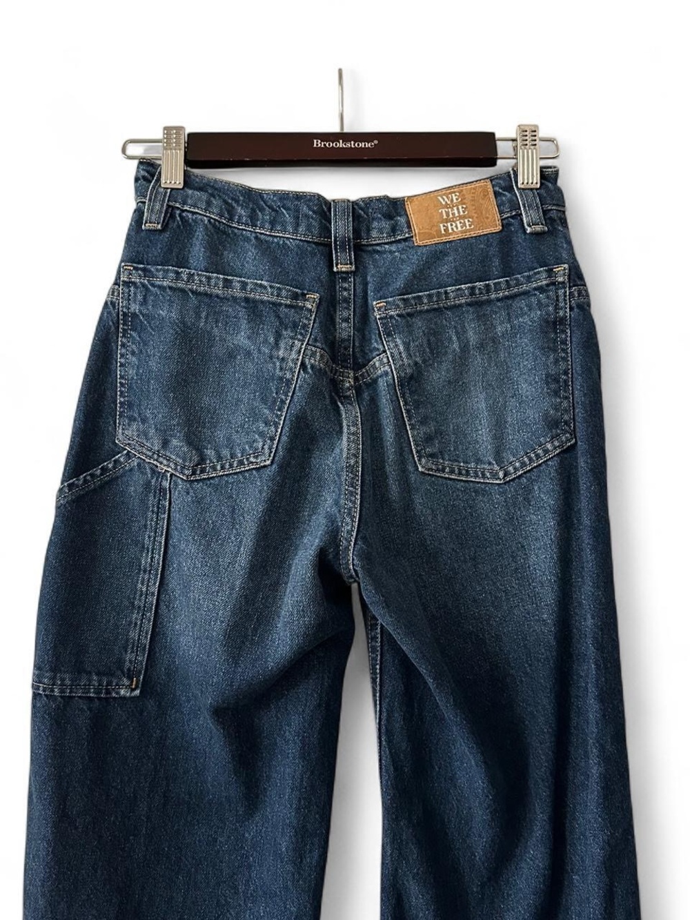 We The Free dark blue mid-rise wide-leg denim jeans